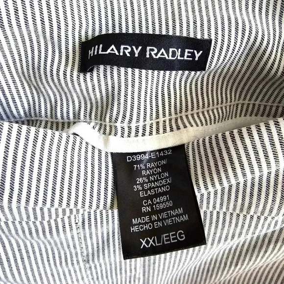 Hilary Radley Blue White Striped Pullon Shorts NWT XXL - Picture 3 of 6